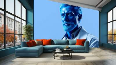 Blue Doctor isolated with white highlights, png Wall mural