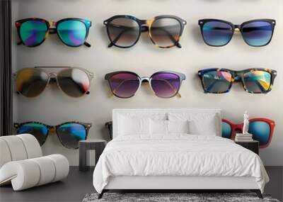 Sunglasses for summer,photo set of glasses Wall mural