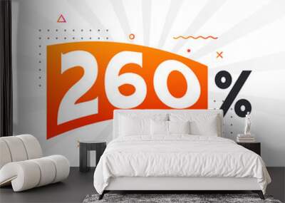 260% discount marketing banner promotion. 260 percent sales promotional design. Wall mural