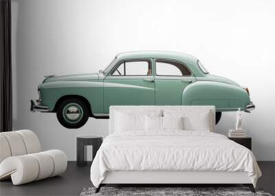 Side View of a Mint Green 1950s Sedan Wall mural