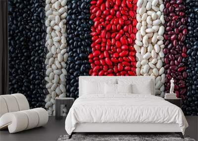 Colorful arrangement of assorted beans Wall mural