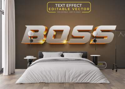 Boss 3D Text Style Editable text effect EPS File Wall mural