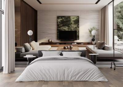 Luxury minimalist home interior design of modern Wall mural