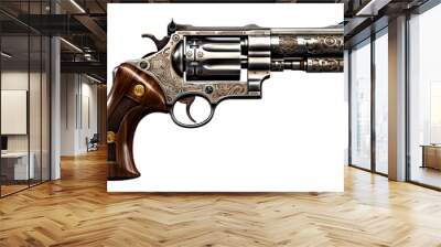 Revolver png handgun png gun png weapon png retro revolver retro gun classic antique weapon Wall mural