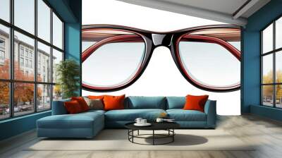 Black and Red Glasses with Clear Lenses, glasses, eyewear, optical Wall mural