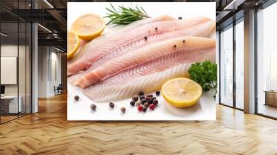 Fresh Fish Fillet with Lemon and Spices, fish, seafood, recipe, cooking Wall mural