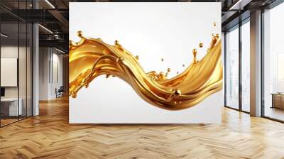 Golden Liquid Splash Abstract 3D Render, Luxury, Gold, liquid , 3d render Wall mural