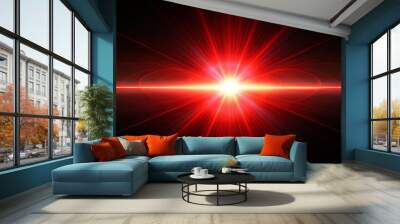 Red Light Burst, Abstract Light, Glowing Effect, Red Flare , abstract , light , glow Wall mural