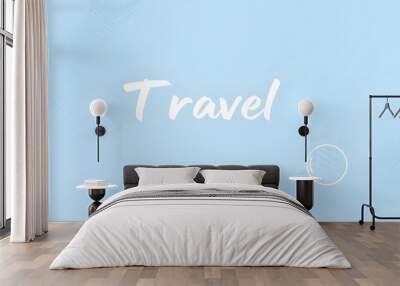 Travel business promotion web banner template design for social media. Travelling, tourism or summer holiday tour online marketing flyer, post or poster with abstract graphic background and logo iso Wall mural