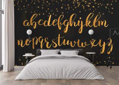 Calligraphic brushpen font with sparkles Wall mural