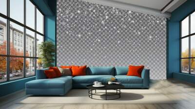 Ralistic snow. Vectror transparent snow background. Christmas and New Year decoration Wall mural