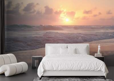 Sunrise over beach in Cancun  Wall mural