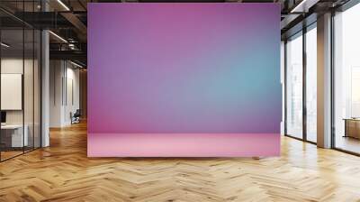 Studio background, Empty Room lilac ombre color wall and flooring. Studio display podium with blurry pink,violet and blue template.Vector banner Futuristic neon for product future cyberspace concept
 Wall mural