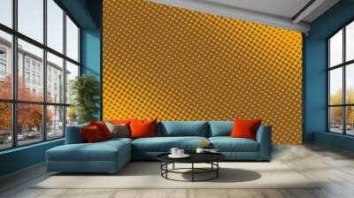 Orange and brown pop art retro background with halftone dots in comic style, vector illustration eps10 Wall mural