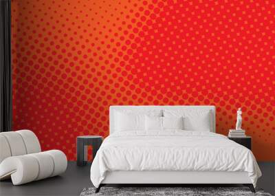 Red and orange pop art retro background with halftone dotted design in comic style, vector illustration eps10 Wall mural