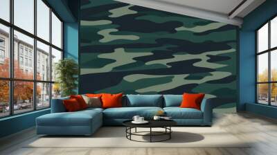 A simple camouflage pattern in Green hunting. Military camouflage. Illustration Formats 4K UHD Wall mural