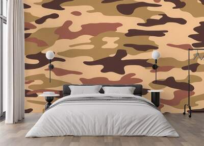 Simple Camouflage seamless pattern in Brown. Military camouflage. illustration formats 4K UHD Wall mural