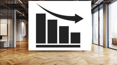 Graph of unsuccessful investments. Icons - vector Wall mural