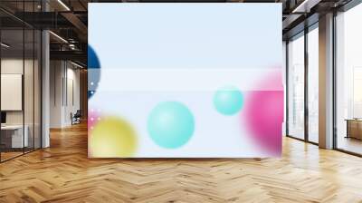 Background with search bar in glass morphism style. Beautiful and friendly background with colorful floating circles Wall mural