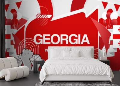 Georgia independence day banner with country flag. Modern background for various purposes such as national holiday greeting cards, sports and music event posters, web headers. Horizontal templates Wall mural