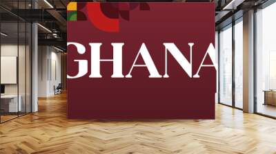 Ghana National Day Banner in modern abstract geometric style. Wide banner suitable for Ghana independence day greeting cards, web, flyers, posters and more with the country flag. Happy Ghana Day Wall mural