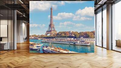 Eiffel tower in Paris city Wall mural