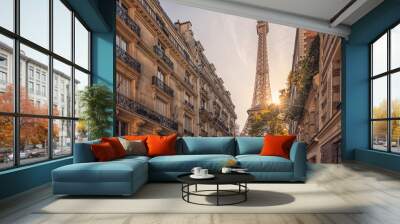 Eiffel tower in Paris city Wall mural