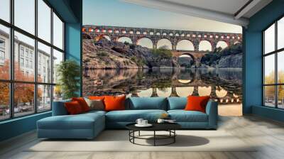 Pont du Gard in France, an UNESCO world heritage site Wall mural