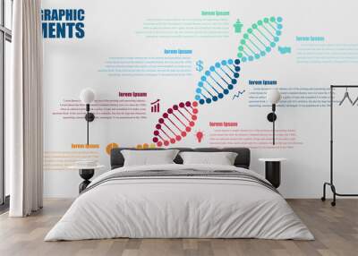 DNA banner.science infographics. Vector illustration Wall mural