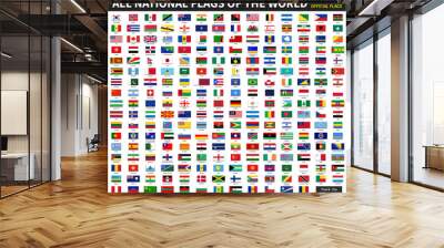 All official national flags of the world . Formal design . Vector Wall mural