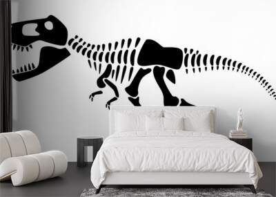 Tyrannosaurus Rex skeleton . Silhouette dinosaurs . Side view . Vector . Wall mural