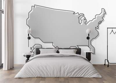 United States of America map . Modern simple line style . Vector . Wall mural