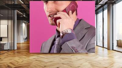 business man al cellulare Wall mural