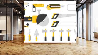 Set of working tools. Construction tools. Vector illustration	 Wall mural