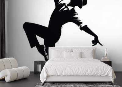 Black silhouette of Jazz dancer vector Wall mural