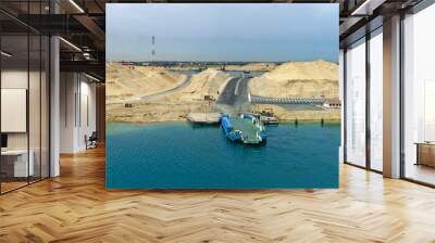 Suez Canal, El Qantara, Ferryboat Landing Stage, Egypt Wall mural