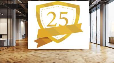 25 anniversary golden badge Wall mural