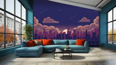 anime city night background Wall mural