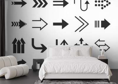 arrows direction guide cursor web navigation icons set silhouette style Wall mural