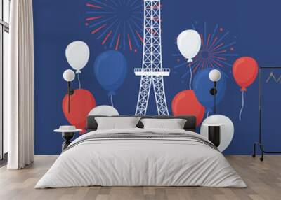 bastille day event Wall mural