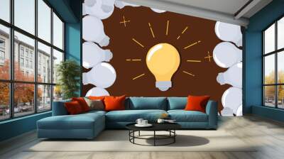 bright idea, light bulbs Wall mural