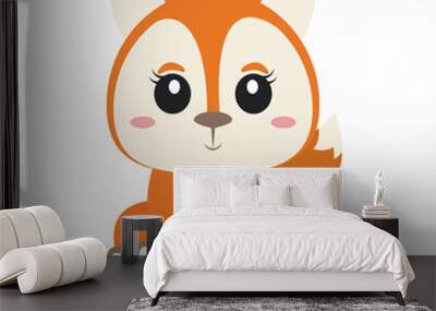 cute fox cartoon Wall mural