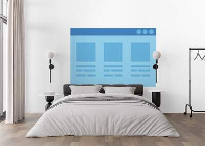 cyber security web page flat style icon Wall mural