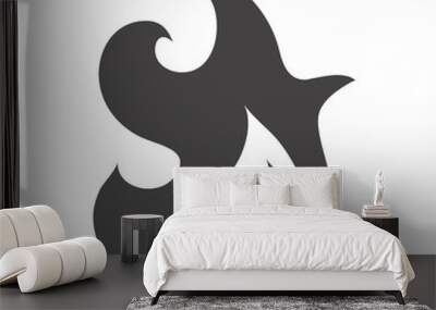 fire flame burning hot glow silhouette design icon Wall mural