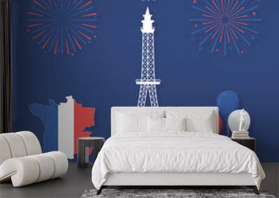 france eiffel tower flag Wall mural