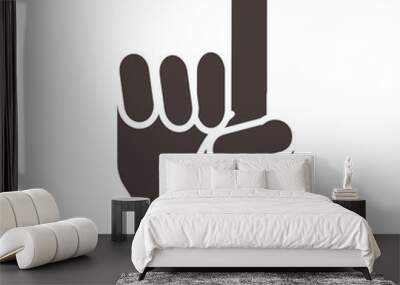 hand with index finger ramadan arabic islamic celebration silhouette style icon Wall mural