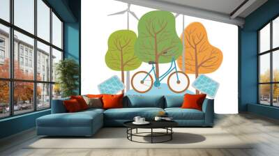 Isolated eco solar panel design Wall mural