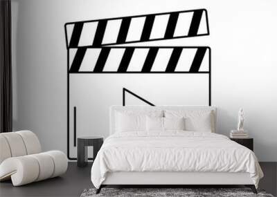 line clapperboard with video movie studio icon Wall mural