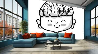 line nice boy with clothes and hairstyle design Wall mural