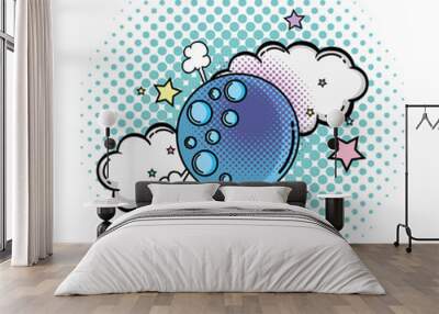 moon sphere pop art style Wall mural